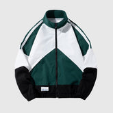 Baseballjacke mit Stehkragen und Farbblockdesign